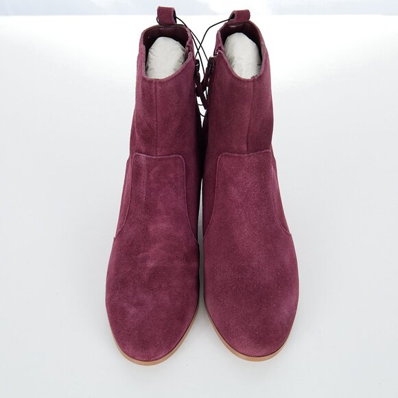 Violet & Red Suede Jay Jay Bootie in Burgundy Women's 8.5 NWOT - Picture 3 of 7